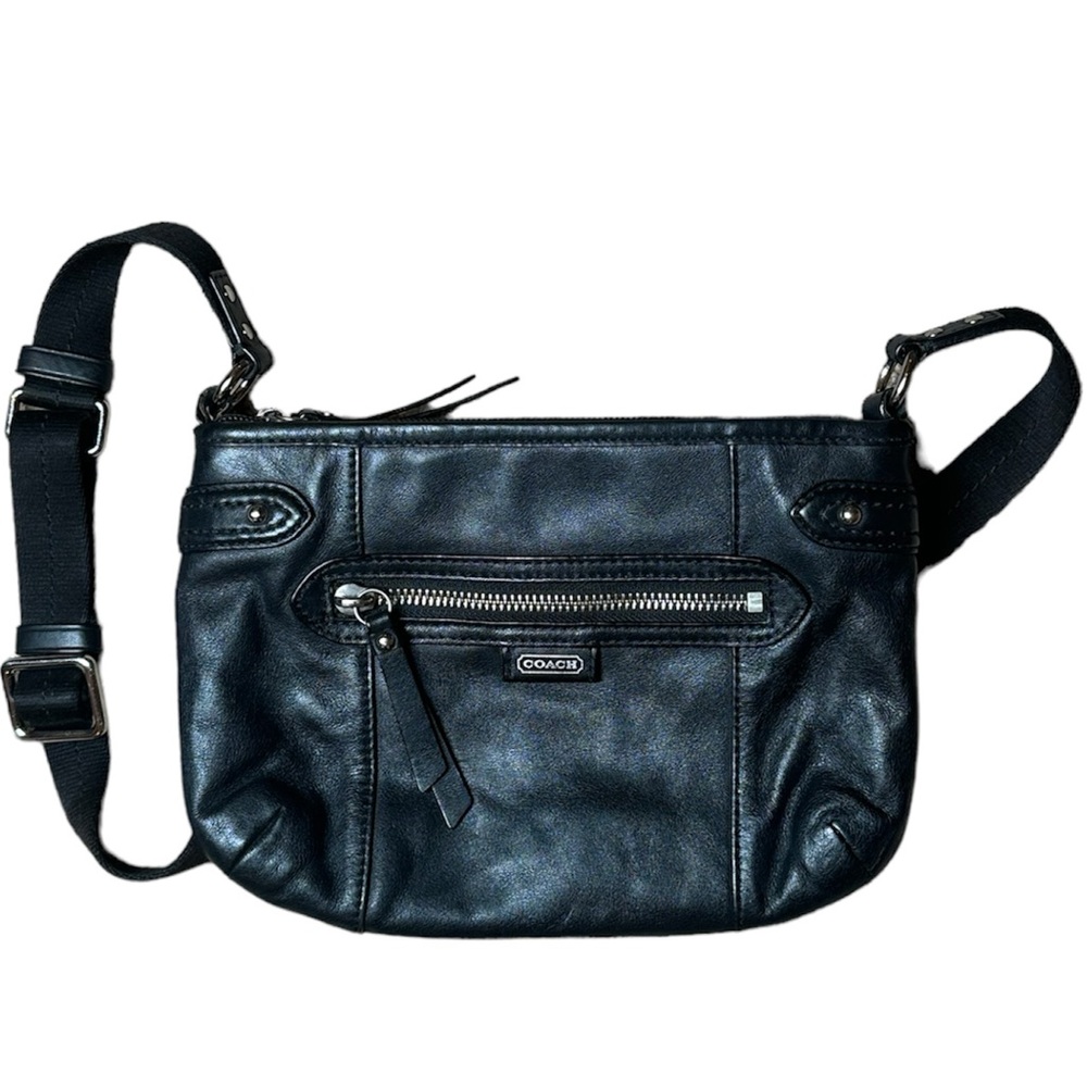 Coach Vintage Women's Black Crossbody Bag Leather Shoulder Purse One Size